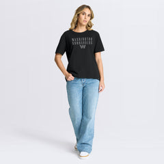 Washington Commanders Women's Blackout Kneel Down Legacy T-Shirt Black - Fanatics