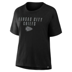Kansas City Chiefs Women's Blackout Kneel Down Legacy T-Shirt Black - Fanatics