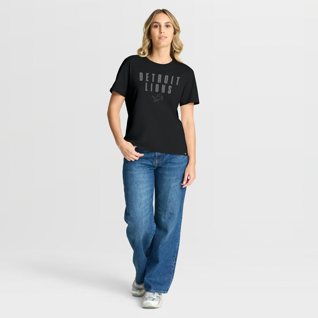 Detroit Lions Women's Blackout Kneel Down Legacy T-Shirt Black - Fanatics