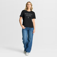 Minnesota Vikings Women's Blackout Kneel Down Legacy T-Shirt Black - Fanatics