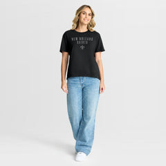 New Orleans Saints Women's Blackout Kneel Down Legacy T-Shirt Black - Fanatics