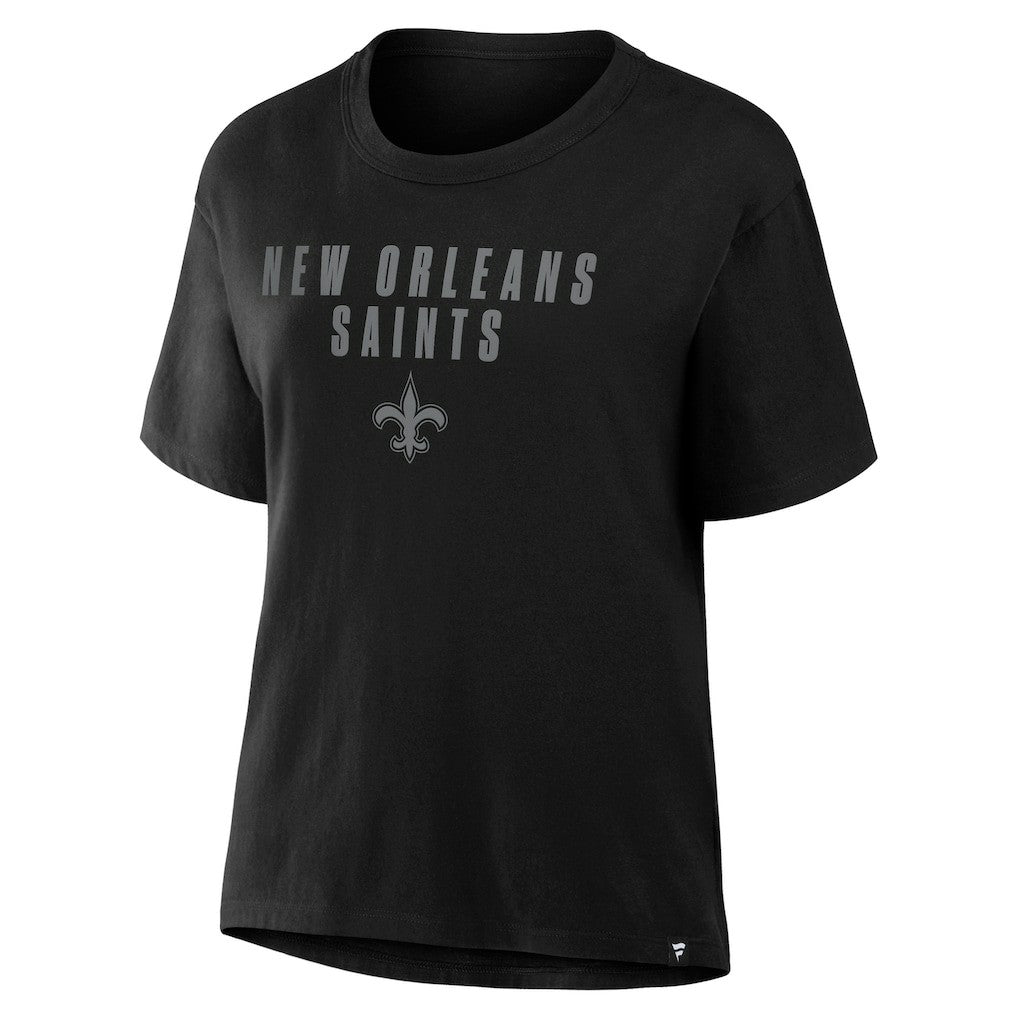 New Orleans Saints Women's Blackout Kneel Down Legacy T-Shirt Black - Fanatics