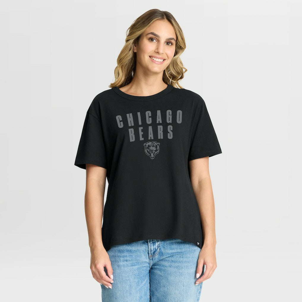 Chicago Bears Women's Blackout Kneel Down Legacy T-Shirt Black - Fanatics