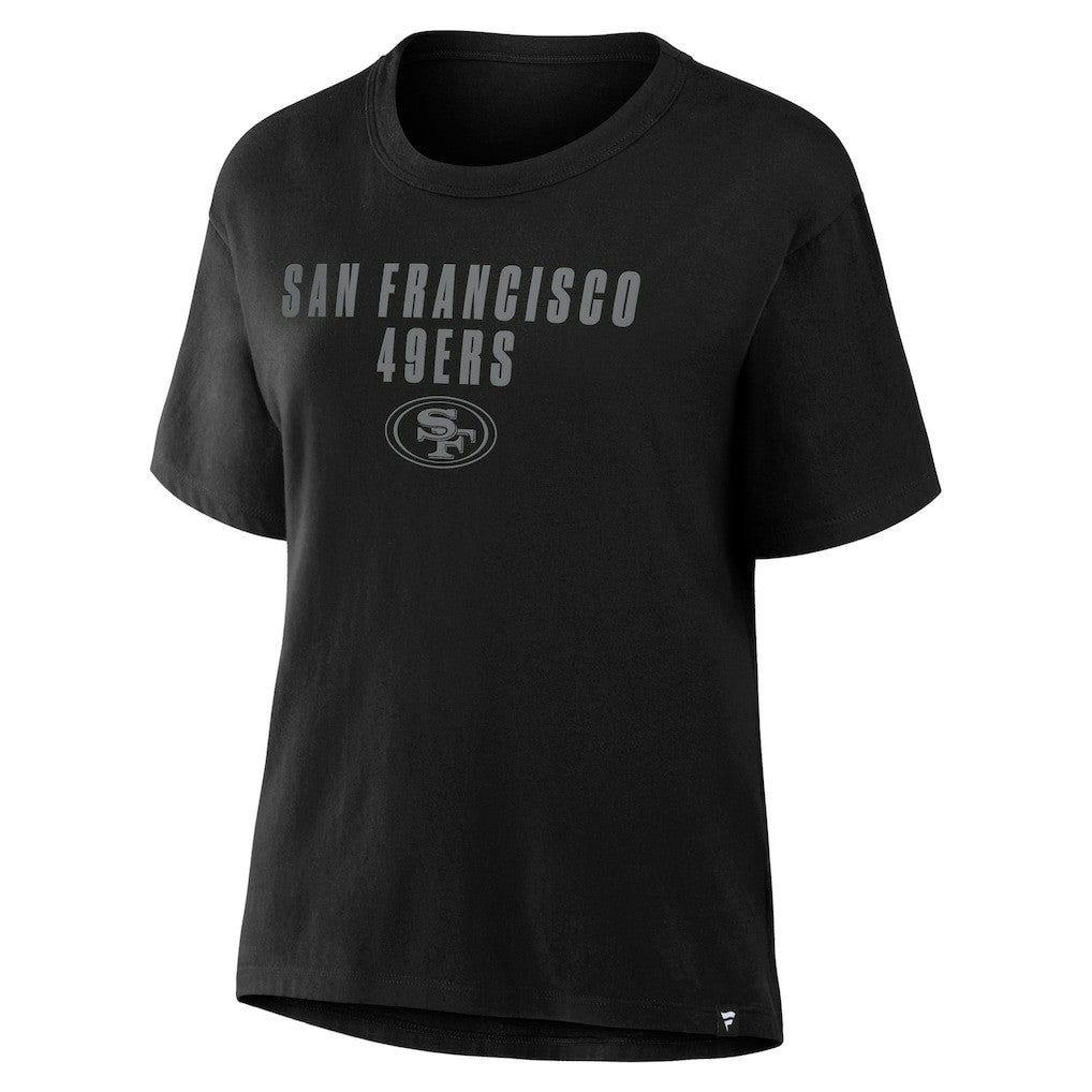 San Francisco 49ers Women's Blackout Kneel Down Legacy T-Shirt Black - Fanatics