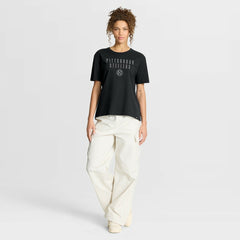 Pittsburgh Steelers Women's Blackout Kneel Down Legacy T-Shirt Black - Fanatics
