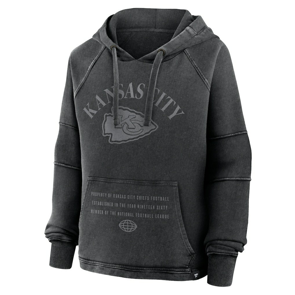 Kansas City Chiefs Women's Oversized Raglan Gridiron Hoodie Black - Fanatics