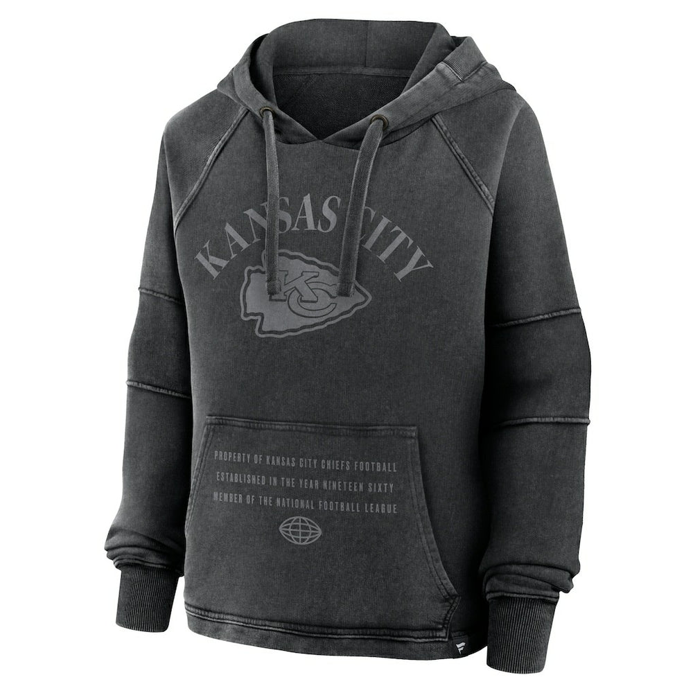 Kansas City Chiefs Women's Oversized Raglan Gridiron Hoodie Black - Fanatics