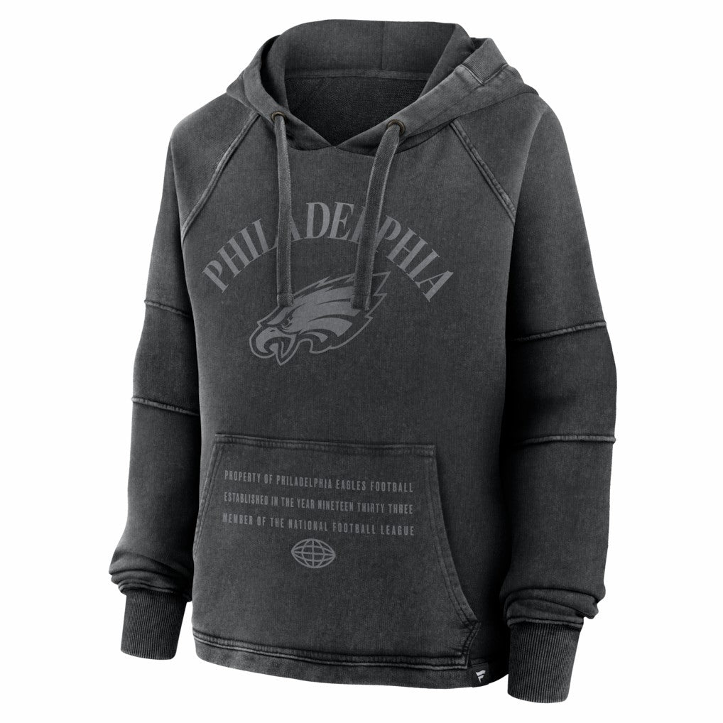 Philadelphia Eagles Women's Oversized Raglan Gridiron Hoodie Black - Fanatics