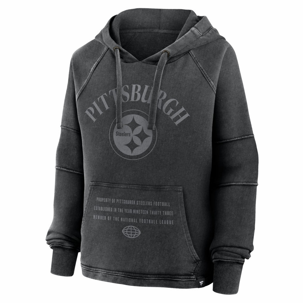 Pittsburgh Steelers Women's Oversized Raglan Gridiron Hoodie Black - Fanatics