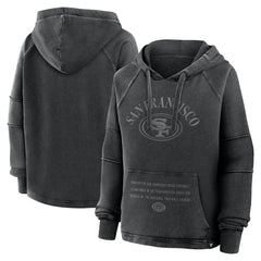 San Francisco 49ers Women's Oversized Raglan Gridiron Hoodie Black - Fanatics