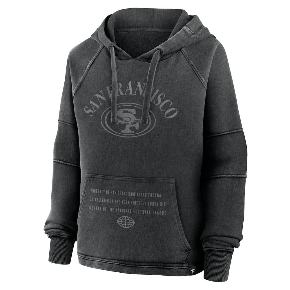 San Francisco 49ers Women's Oversized Raglan Gridiron Hoodie Black - Fanatics
