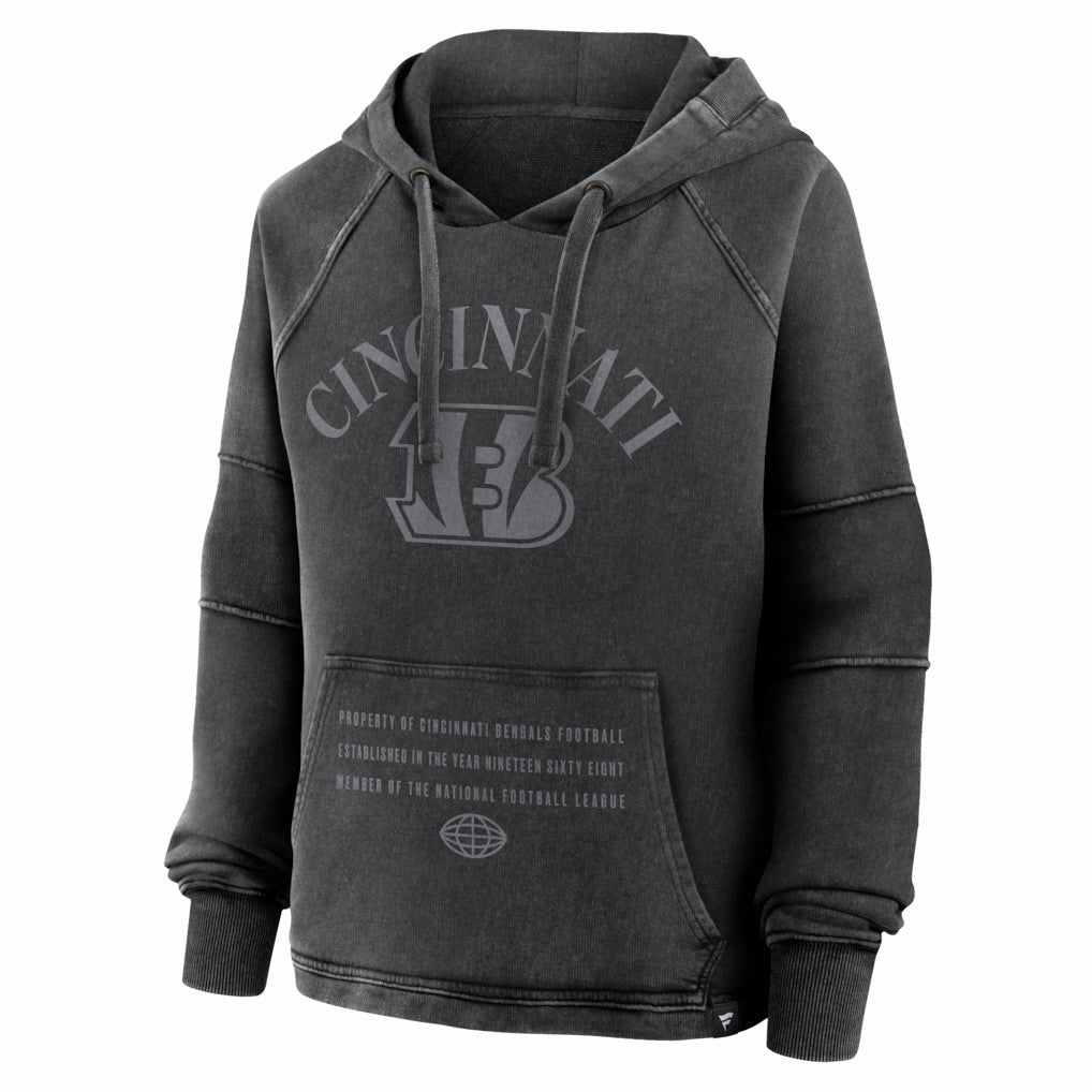 Cincinnati Bengals Women's Oversized Raglan Gridiron Hoodie Black - Fanatics