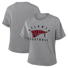 Atlanta Falcons Women's Pennant Wave Tribute Tri-Blend Boxy T-Shirt Heather Gray - Fanatics