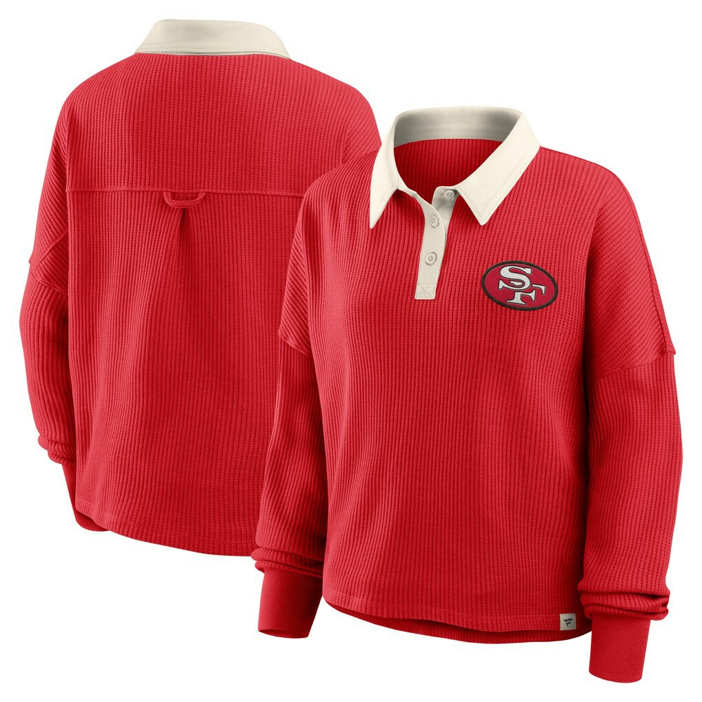 San Francisco 49ers Women's Oversized Hometown Premium Thermal Long Sleeve Shirt Scarlet - Fanatics