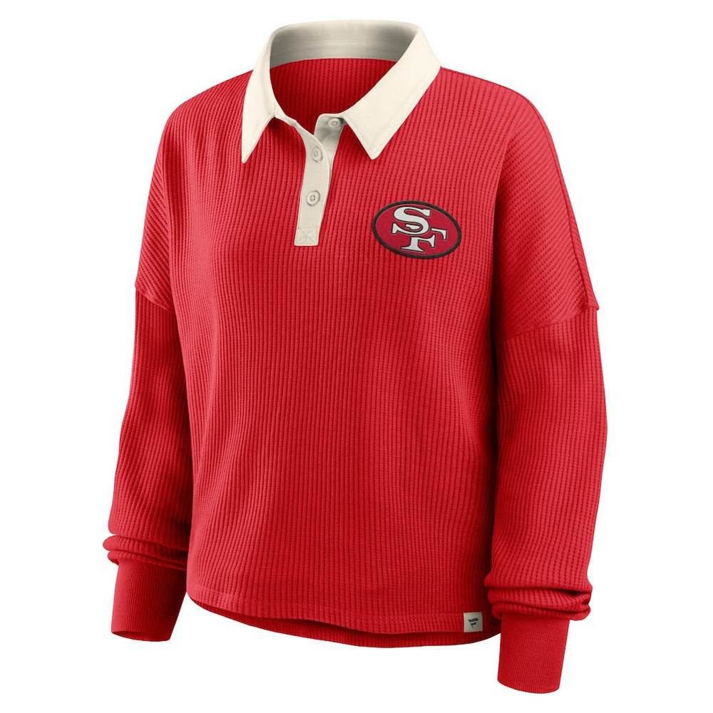 San Francisco 49ers Women's Oversized Hometown Premium Thermal Long Sleeve Shirt Scarlet - Fanatics
