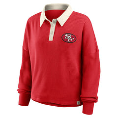 San Francisco 49ers Women's Oversized Hometown Premium Thermal Long Sleeve Shirt Scarlet - Fanatics