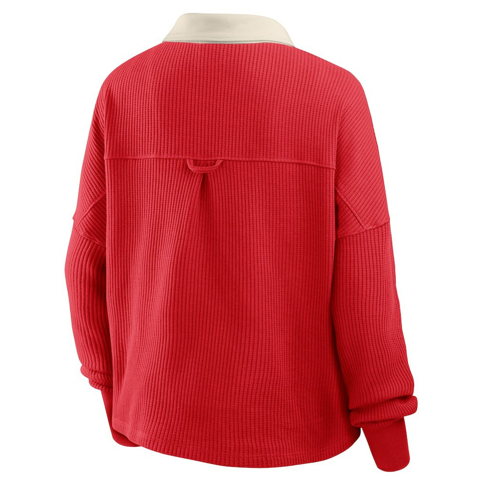 San Francisco 49ers Women's Oversized Hometown Premium Thermal Long Sleeve Shirt Scarlet - Fanatics