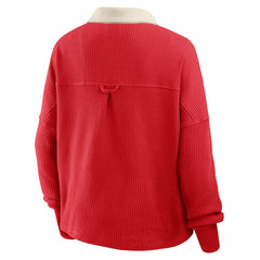 San Francisco 49ers Women's Oversized Hometown Premium Thermal Long Sleeve Shirt Scarlet - Fanatics