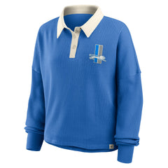 Detroit Lions Women's Oversized Hometown Premium Thermal Long Sleeve Shirt Blue - Fanatics