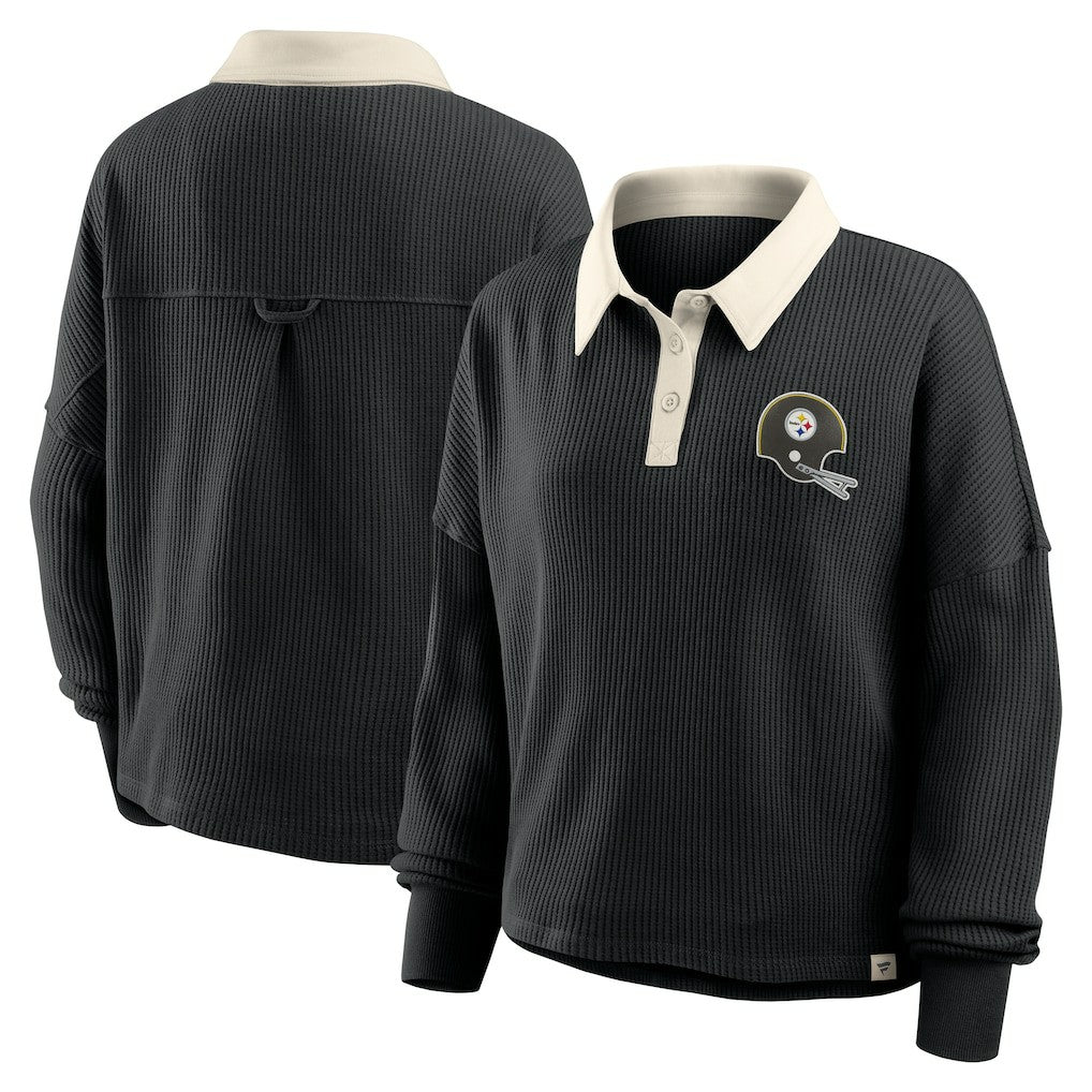 Pittsburgh Steelers Women's Oversized Hometown Premium Thermal Long Sleeve Shirt Black - Fanatics