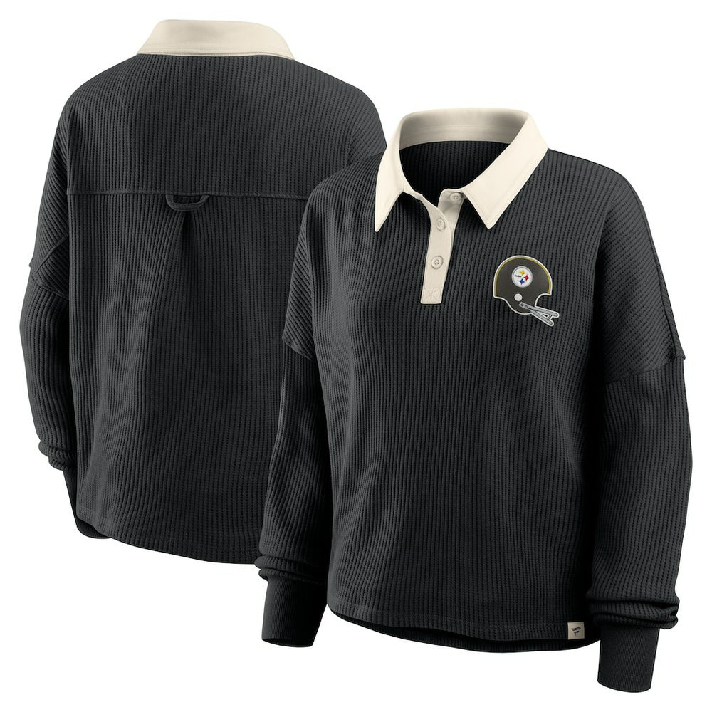 Pittsburgh Steelers Women's Oversized Hometown Premium Thermal Long Sleeve Shirt Black - Fanatics