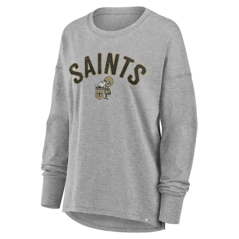 New Orleans Saints Women's Hometown Legacy Long Sleeve T-Shirt Heather Gray - Fanatics