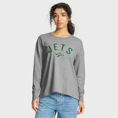 New York Jets Women's Hometown Legacy Long Sleeve T-Shirt Heather Gray - Fanatics