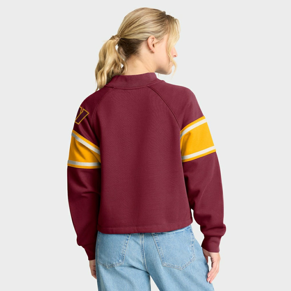 Washington Commanders Oversized Hometown Toss Sweep Mock Neck Pullover Burgundy - Fanatics