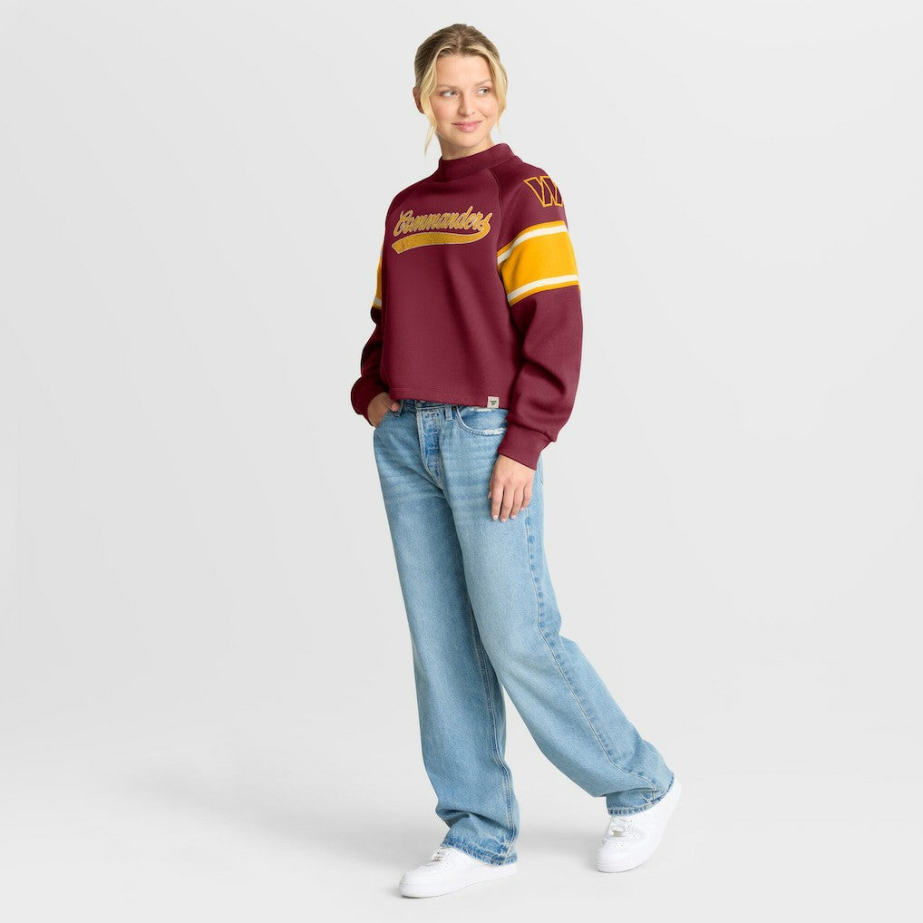 Washington Commanders Oversized Hometown Toss Sweep Mock Neck Pullover Burgundy - Fanatics