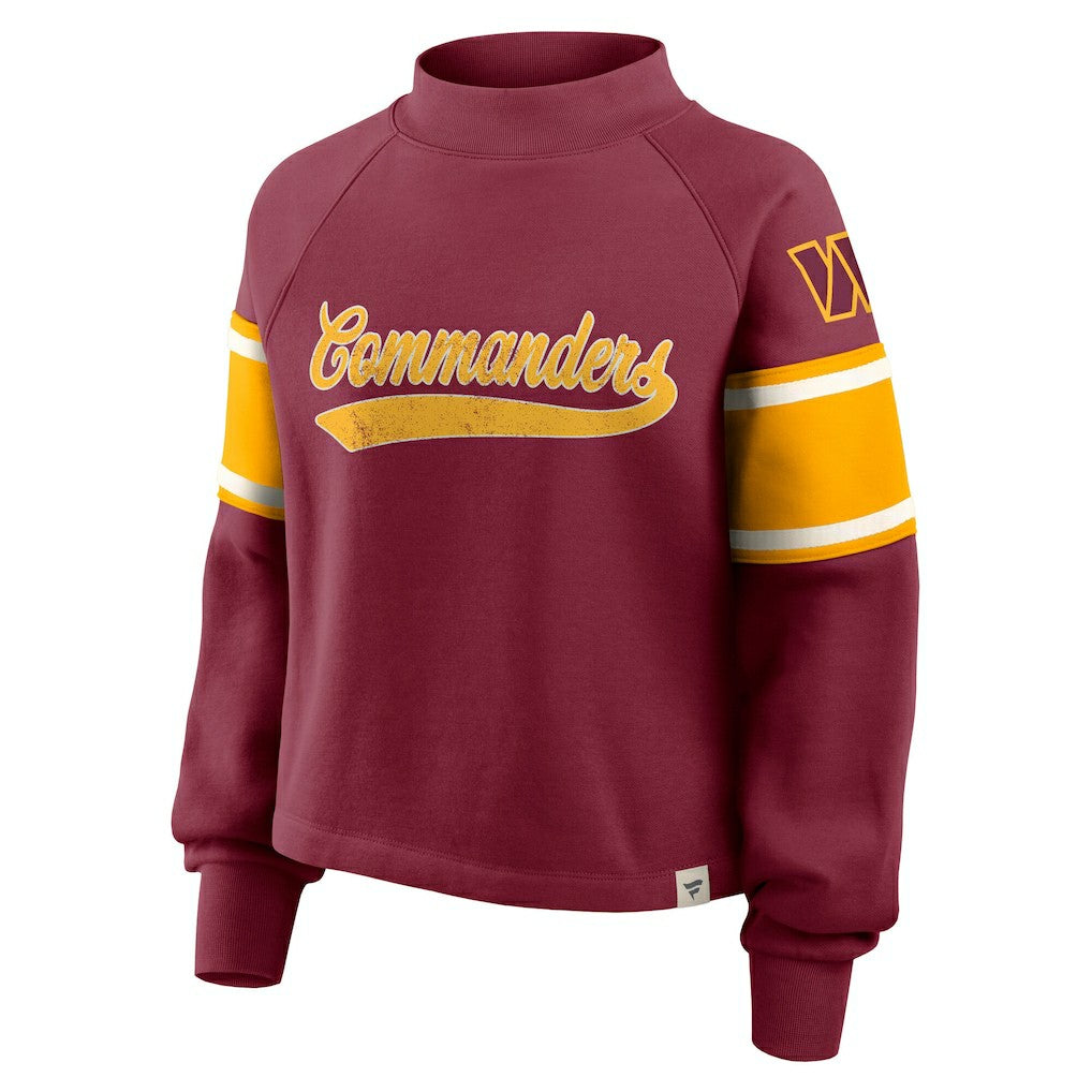 Washington Commanders Oversized Hometown Toss Sweep Mock Neck Pullover Burgundy - Fanatics