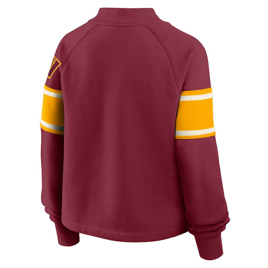 Washington Commanders Oversized Hometown Toss Sweep Mock Neck Pullover Burgundy - Fanatics