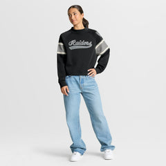 Las Vegas Raiders Oversized Hometown Toss Sweep Mock Neck Pullover Black - Fanatics