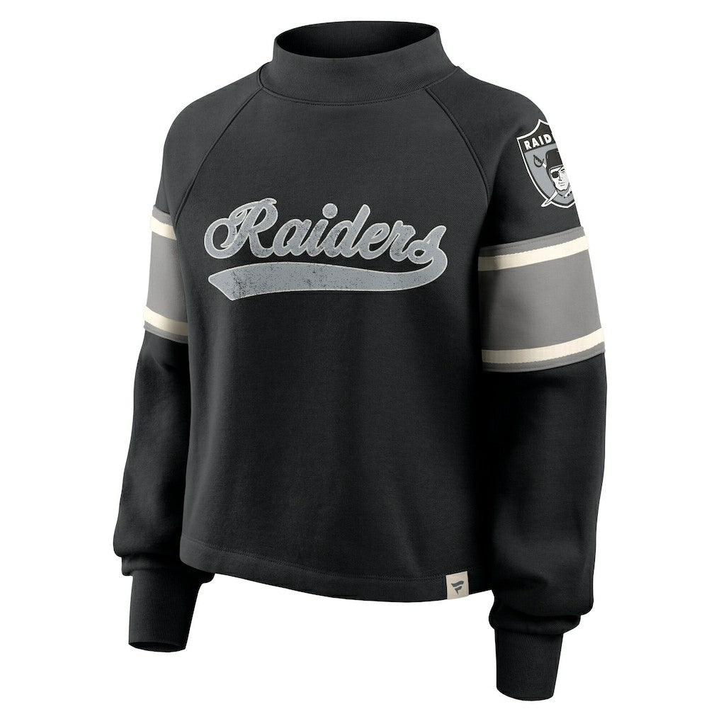 Las Vegas Raiders Oversized Hometown Toss Sweep Mock Neck Pullover Black - Fanatics