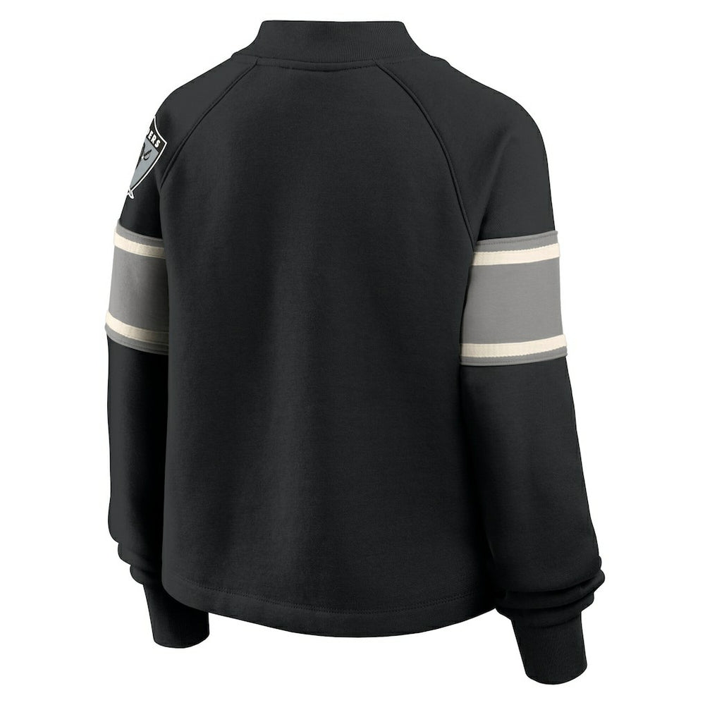 Las Vegas Raiders Oversized Hometown Toss Sweep Mock Neck Pullover Black - Fanatics