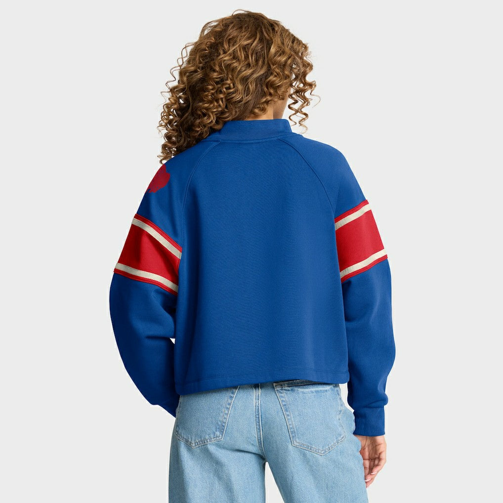 Buffalo Bills Oversized Hometown Toss Sweep Mock Neck Pullover Royal - Fanatics
