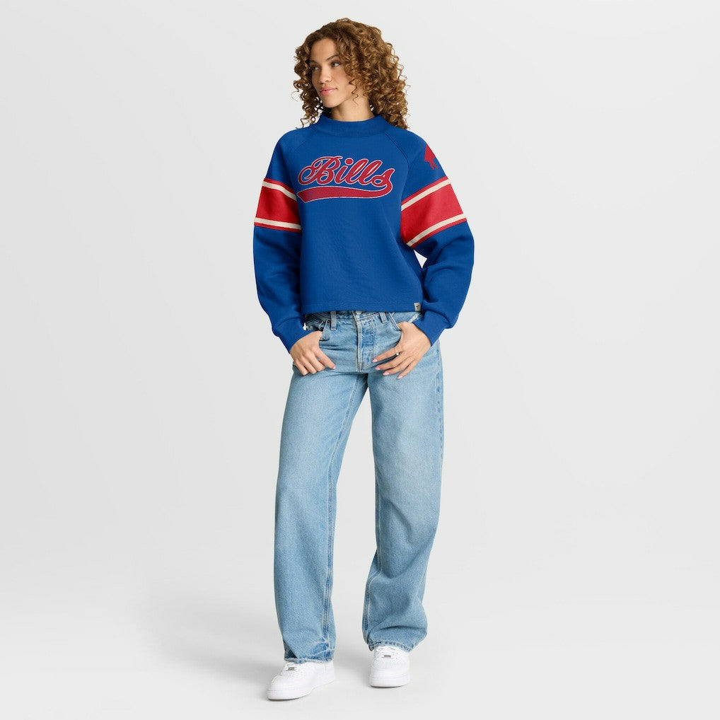 Buffalo Bills Oversized Hometown Toss Sweep Mock Neck Pullover Royal - Fanatics