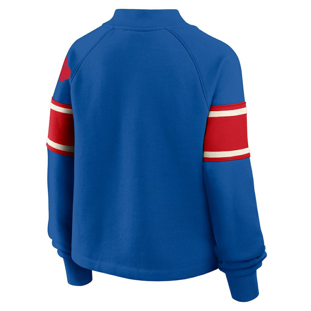 Buffalo Bills Oversized Hometown Toss Sweep Mock Neck Pullover Royal - Fanatics
