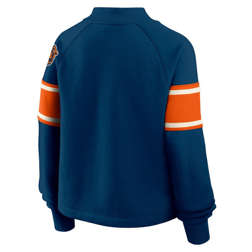 Chicago Bears Oversized Hometown Toss Sweep Mock Neck Pullover Navy - Fanatics