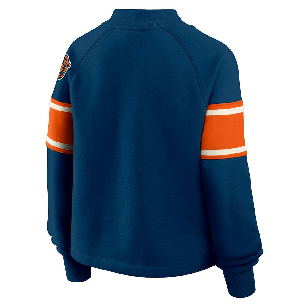 Chicago Bears Oversized Hometown Toss Sweep Mock Neck Pullover Navy - Fanatics