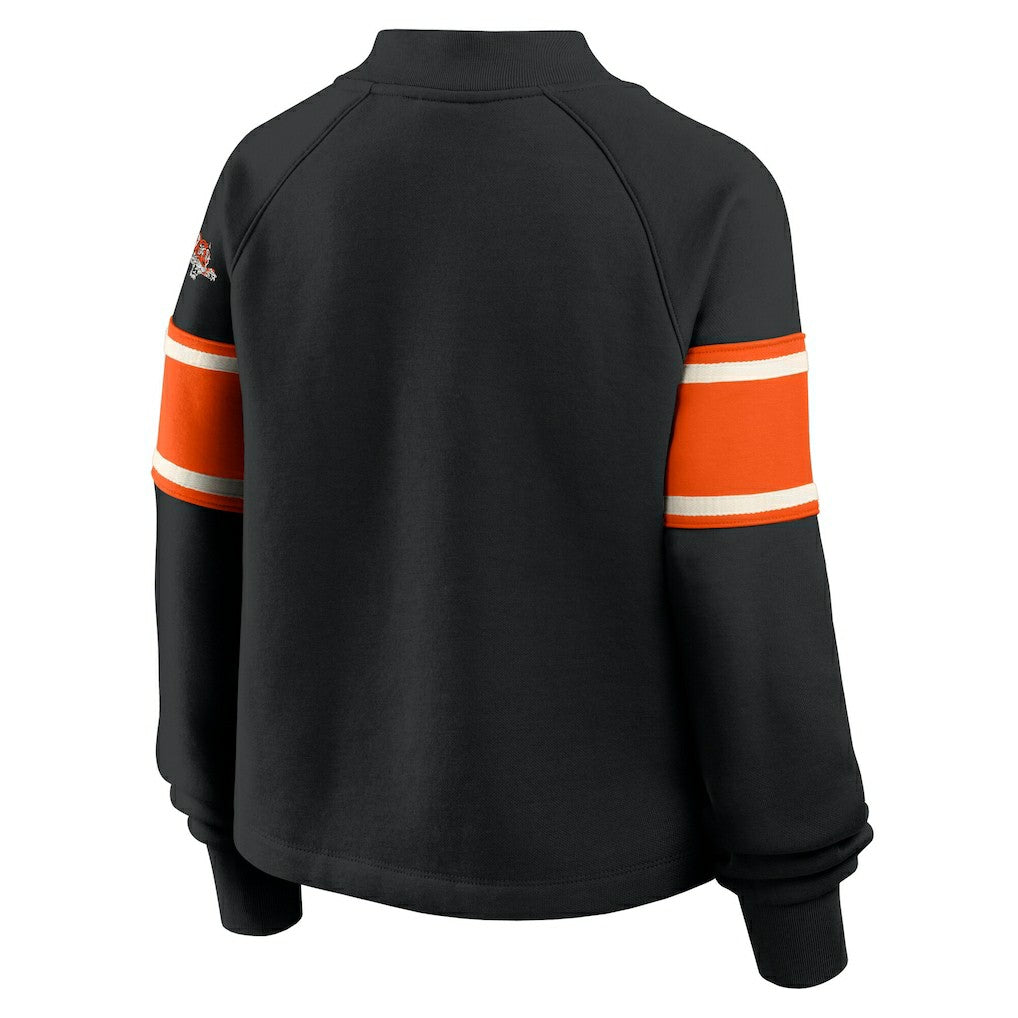 Cincinnati Bengals Oversized Hometown Toss Sweep Mock Neck Pullover Black - Fanatics
