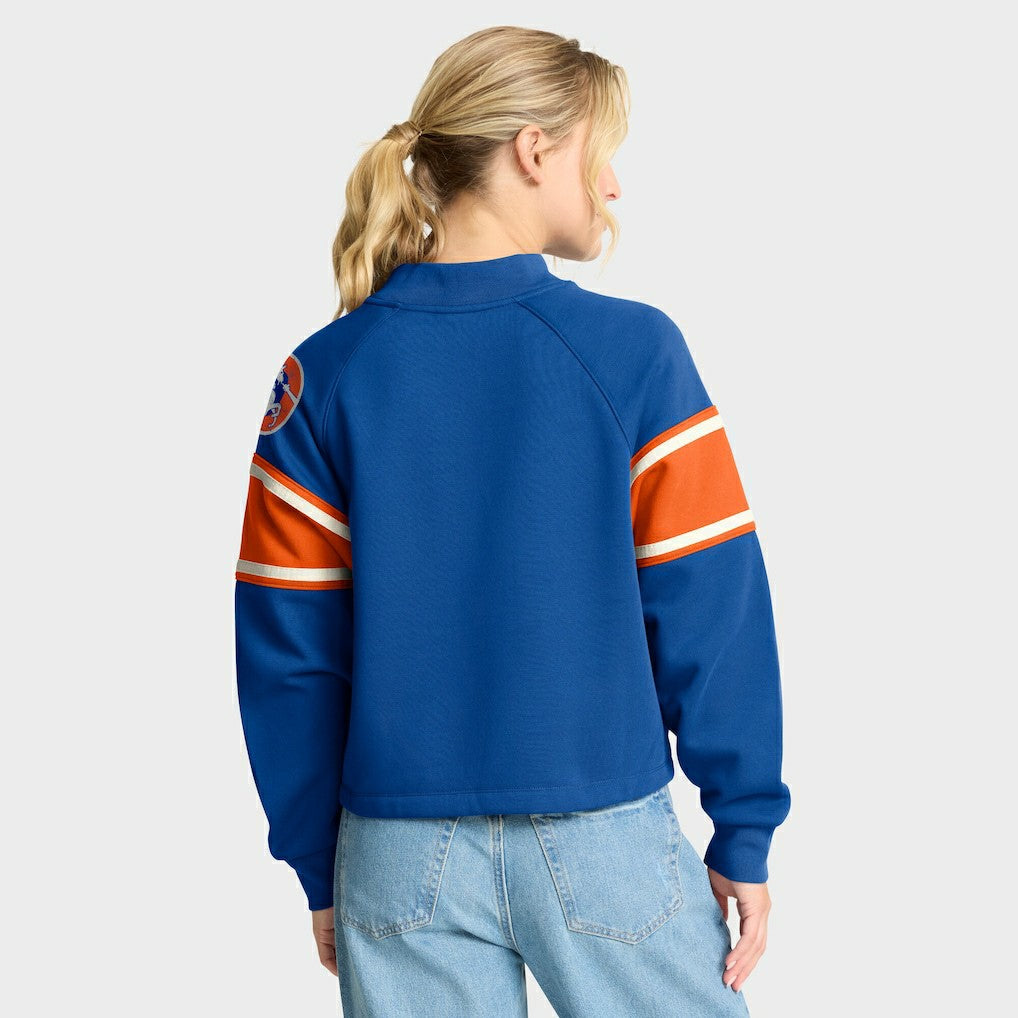 Denver Broncos Oversized Hometown Toss Sweep Mock Neck Pullover Royal - Fanatics