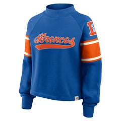 Denver Broncos Oversized Hometown Toss Sweep Mock Neck Pullover Royal - Fanatics