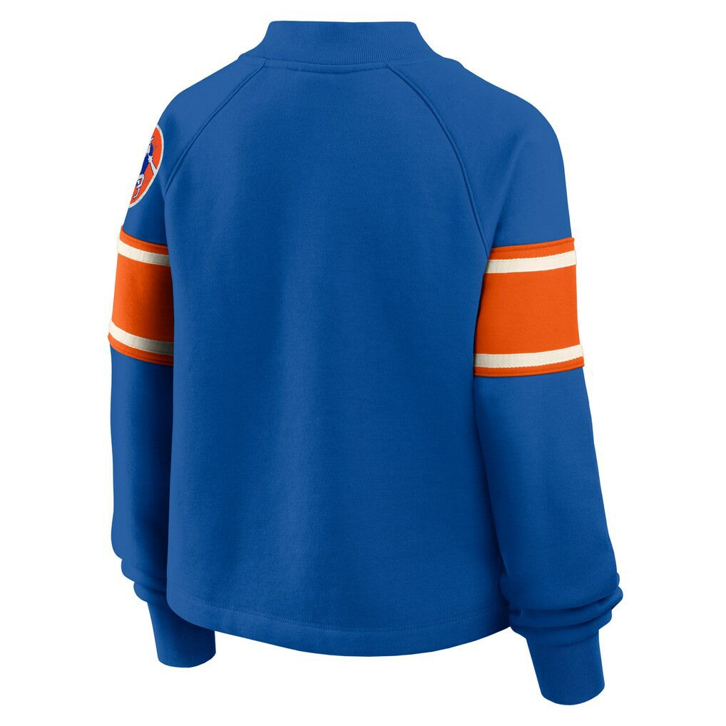 Denver Broncos Oversized Hometown Toss Sweep Mock Neck Pullover Royal - Fanatics