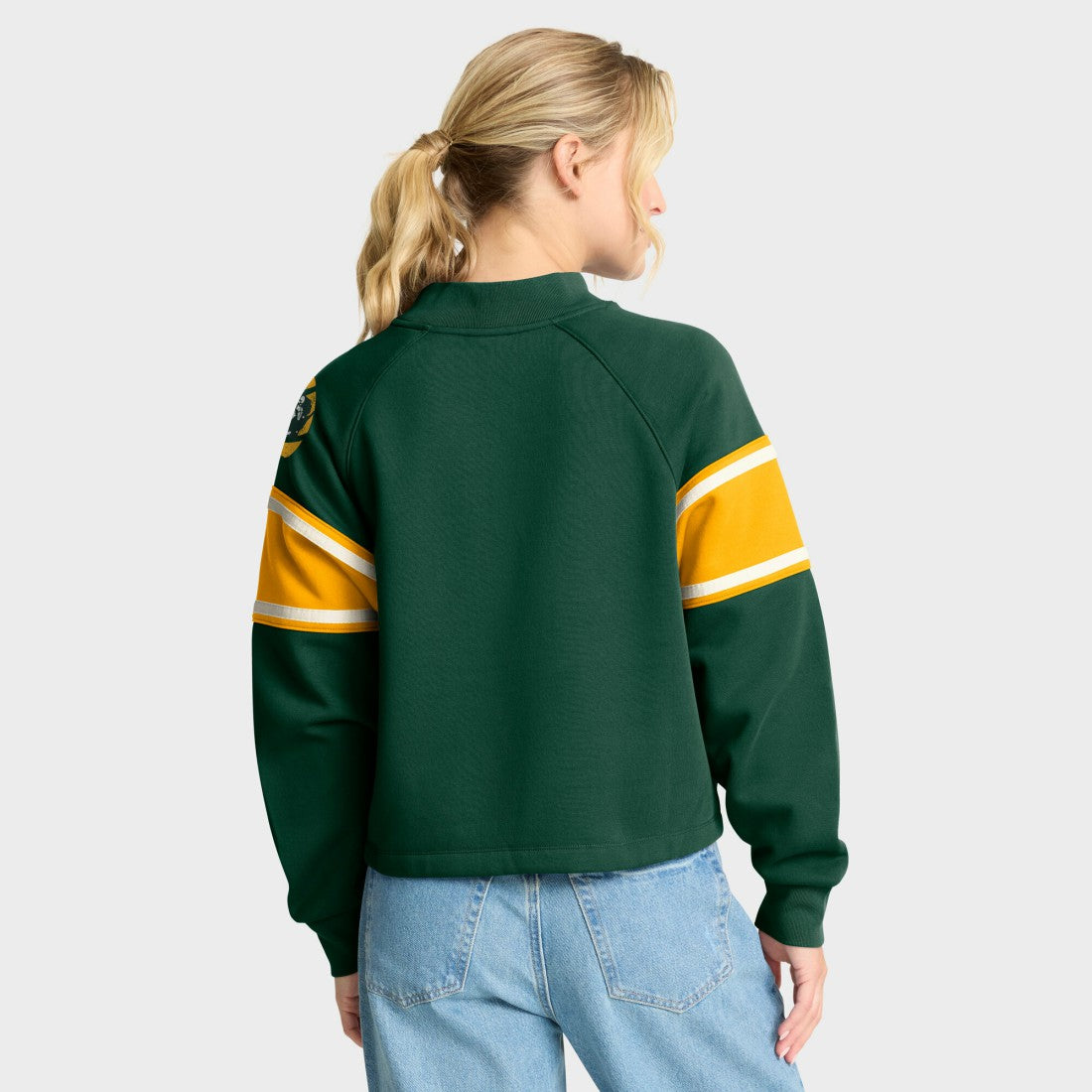 Green Bay Packers Oversized Hometown Toss Sweep Mock Neck Pullover Green - Fanatics