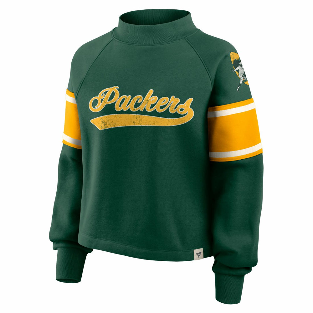 Green Bay Packers Oversized Hometown Toss Sweep Mock Neck Pullover Green - Fanatics