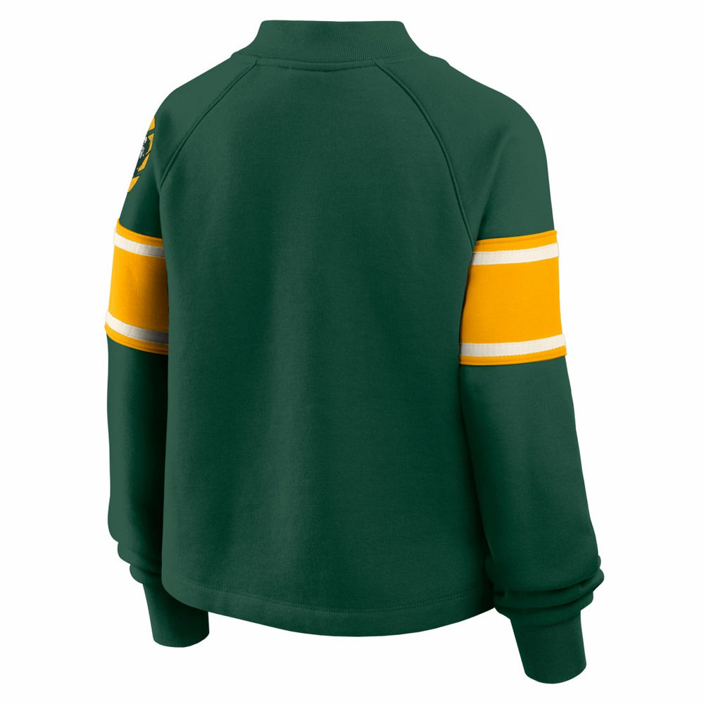 Green Bay Packers Oversized Hometown Toss Sweep Mock Neck Pullover Green - Fanatics