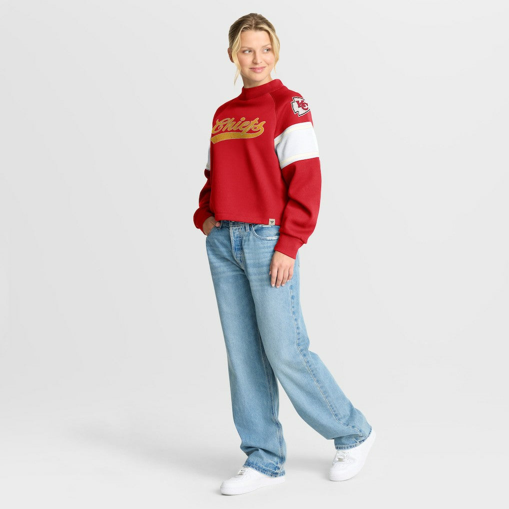 Kansas City Chiefs Oversized Hometown Toss Sweep Mock Neck Pullover Red - Fanatics