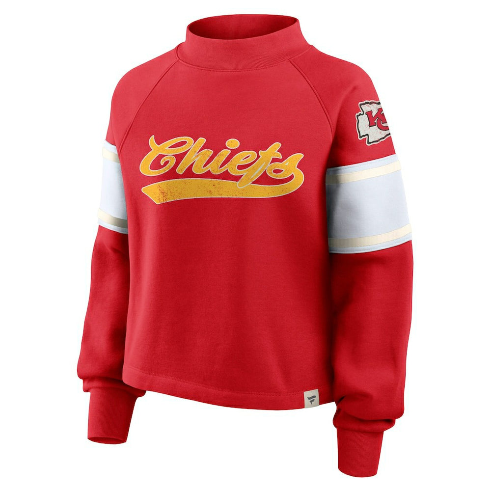 Kansas City Chiefs Oversized Hometown Toss Sweep Mock Neck Pullover Red - Fanatics