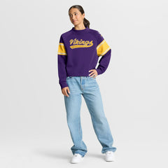 Minnesota Vikings Oversized Hometown Toss Sweep Mock Neck Pullover Purple - Fanatics