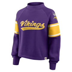 Minnesota Vikings Oversized Hometown Toss Sweep Mock Neck Pullover Purple - Fanatics